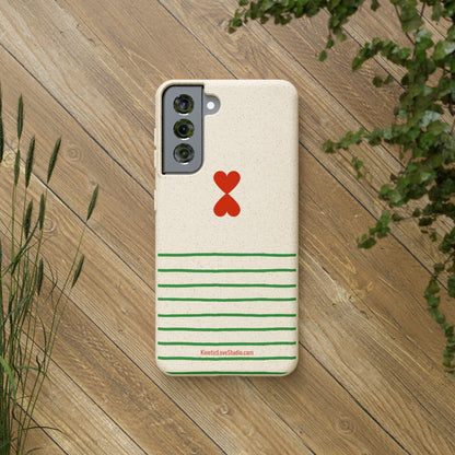 Eco-Friendly Phone Case - French Chic Green Stripes Biodegradable