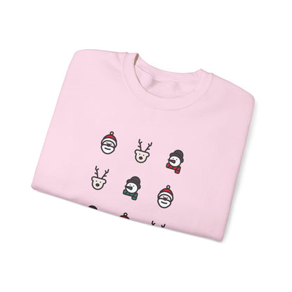 Copy of Christmas Cartoon Sweatshirt White Pink Unisex