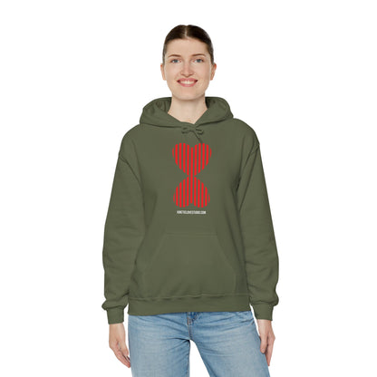 Paris Style Striped Heart Modern Design Khaki Hooded Sweatshirt Hoodie - Modern Red Heart Design