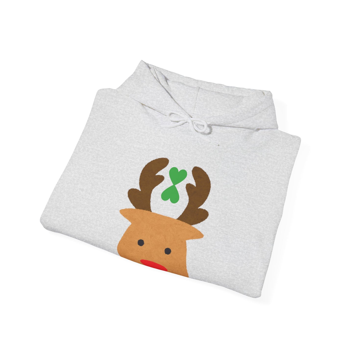 Christmas Reindeer Hoodie green heart