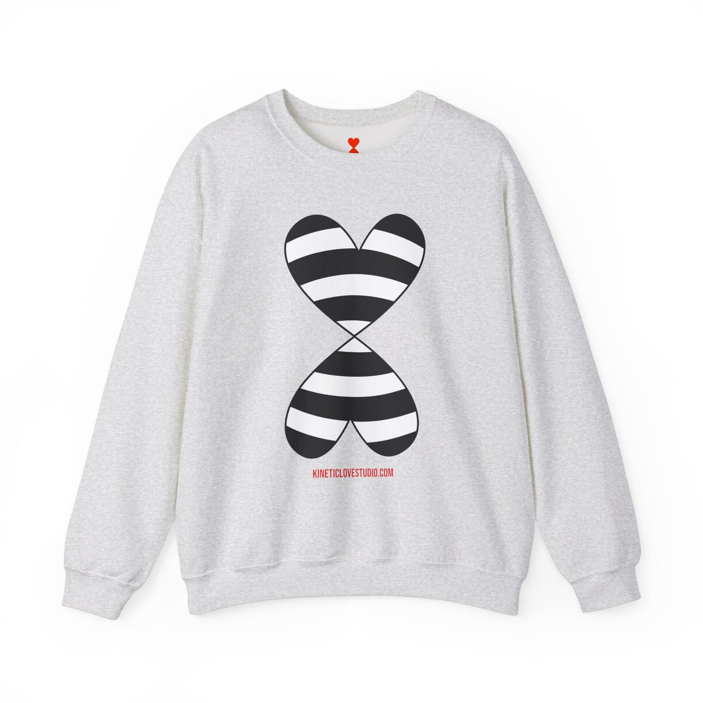 Black & White Striped Modern Double Hearts Red Sweatshirt F24