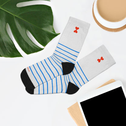 Designer Socks French Chic Stripes - Eco-Friendly Recycled materials