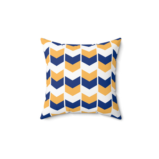 Square Pillow Modern Chevron Navy Yellow Home Decor