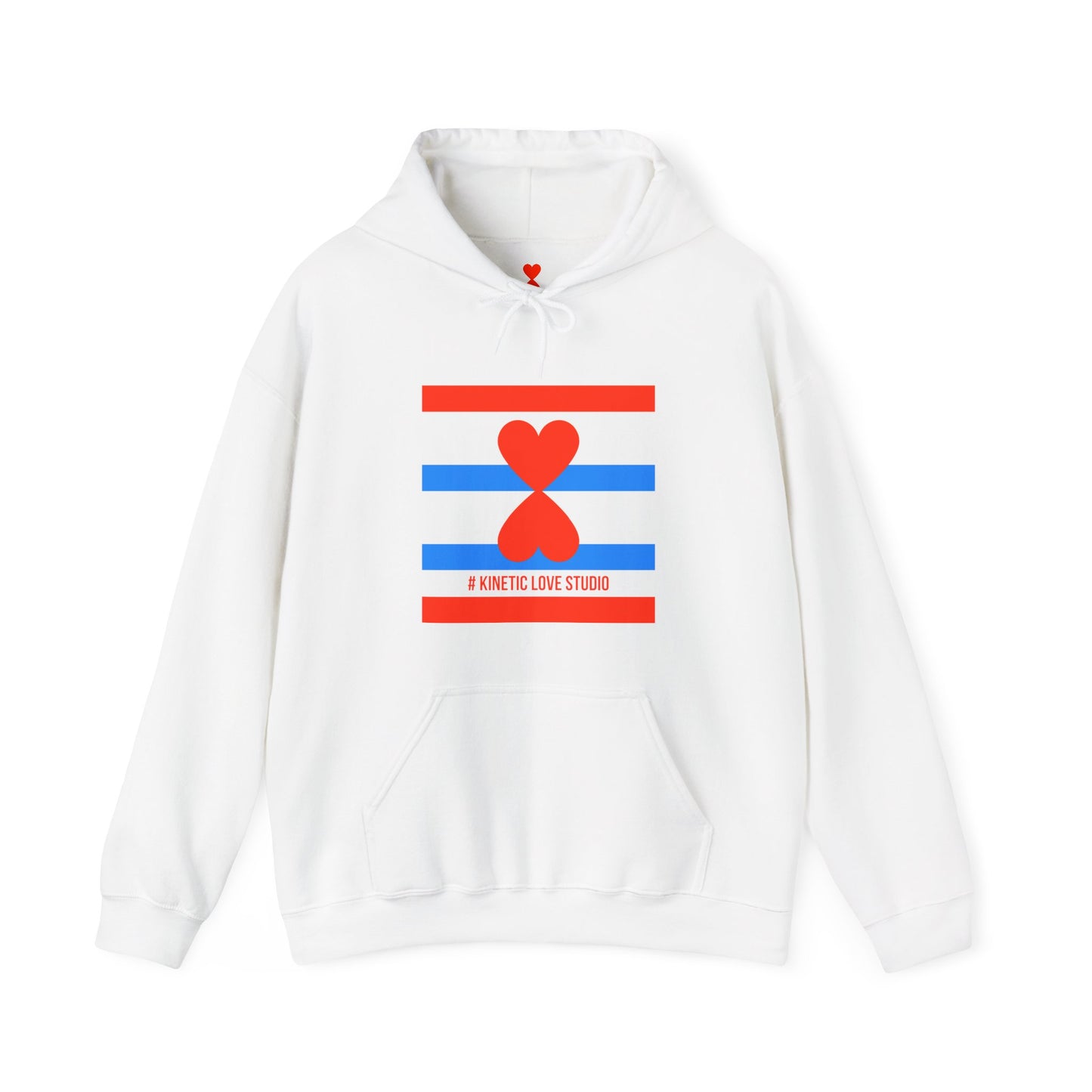 Paris Street Style French Chic Red Blue Stripes White Unisex Hoodie Heavy Blend™ Hooded Sweatshirt