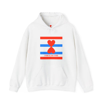 Paris Street Style French Chic Red Blue Stripes White Unisex Hoodie Heavy Blend™ Hooded Sweatshirt