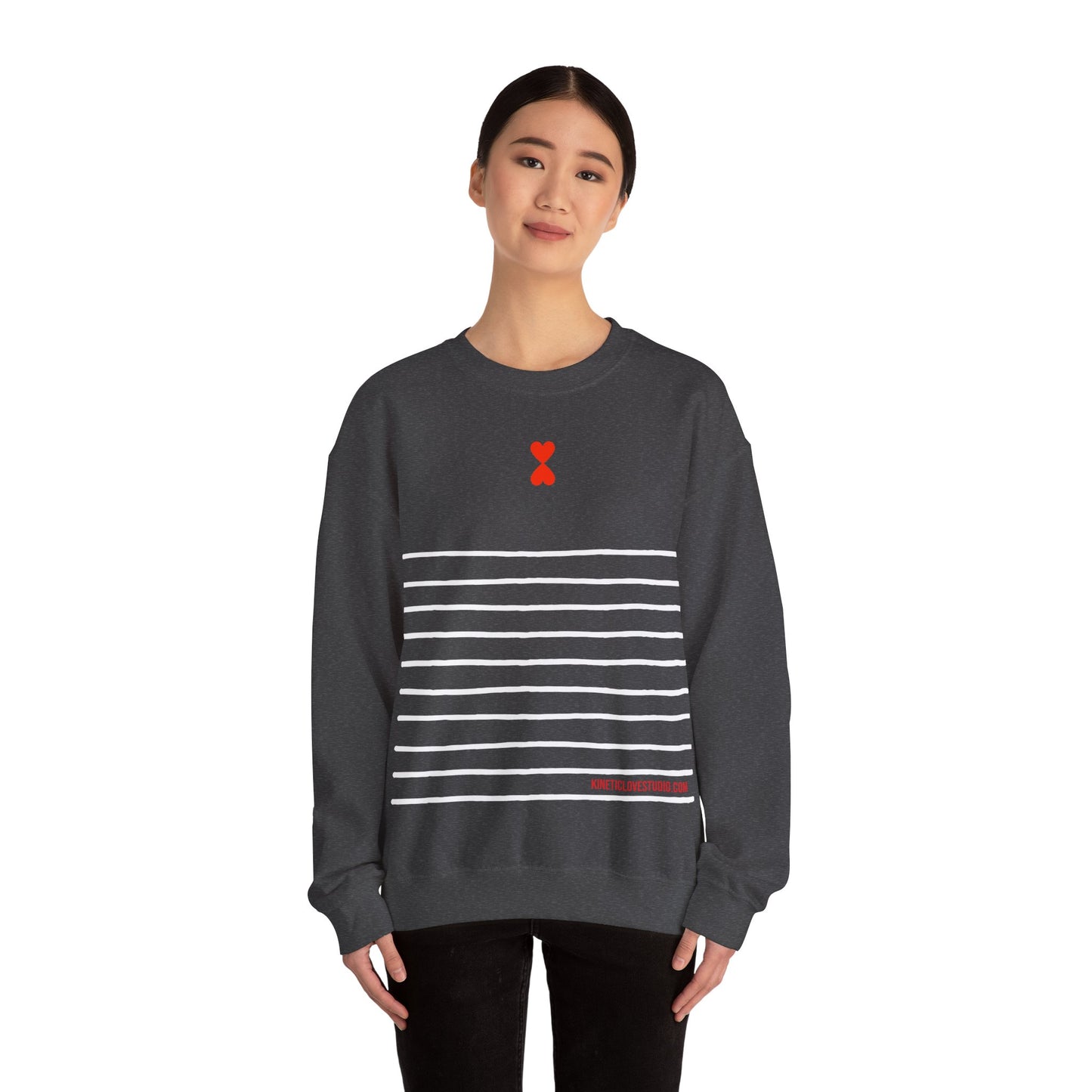 French Chic Navy Blue Striped Unisex Sweatshirt - Signature Collection by Kinetic Love Studio