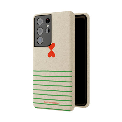 Eco-Friendly Phone Case - French Chic Green Stripes Biodegradable