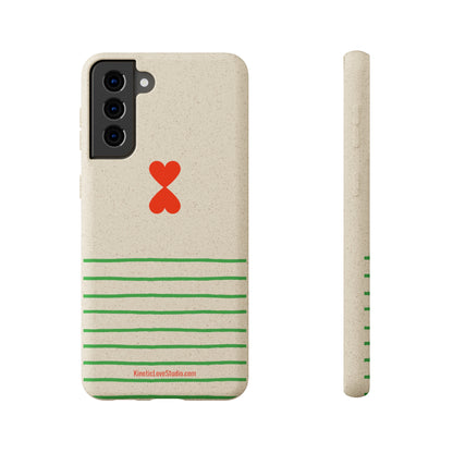 Eco-Friendly Phone Case - French Chic Green Stripes Biodegradable