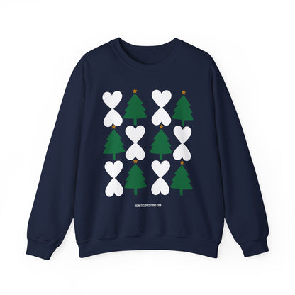 Christmas Trees & Hearts Modern Sweatshirt - Holiday Edition Unisex