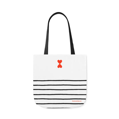 Canvas Tote Bag White & Black - French Chic Stripes Stylish Trendy Design