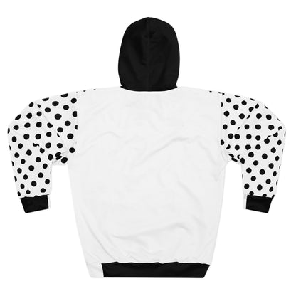 Polka Dots Black & White Designer Unisex Pullover Hoodie