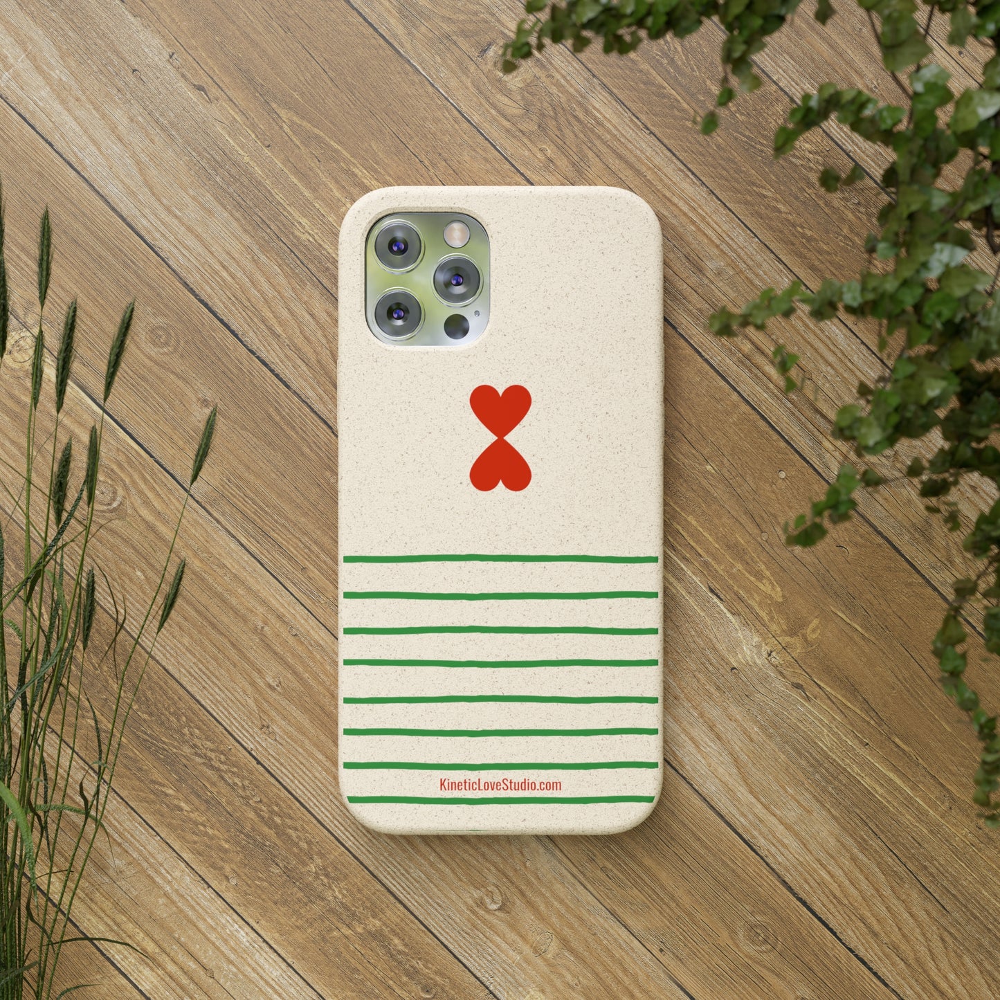 Eco-Friendly Phone Case - French Chic Green Stripes Biodegradable