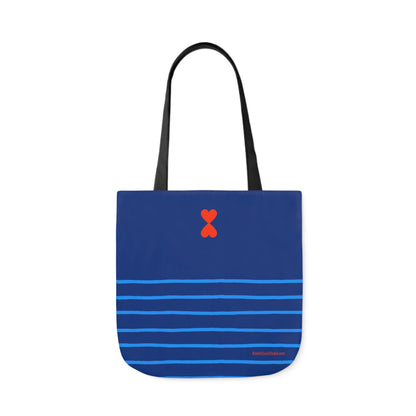 Canvas Tote Bag Navy - French Chic Blue Stripes Stylish Trendy Design