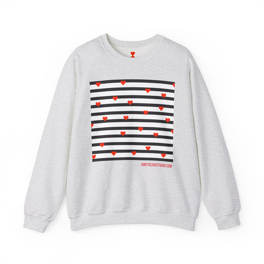 Black & White Stripes Tiny Hearts Contemporary Design Unisex Sweatshirt