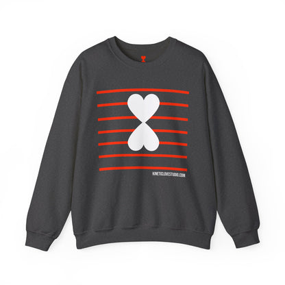 Red Stripes & Hearts Modern Design Unisex Sweatshirt - Signature Collection by Kinetic Love Studio