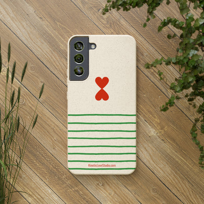 Eco-Friendly Phone Case - French Chic Green Stripes Biodegradable