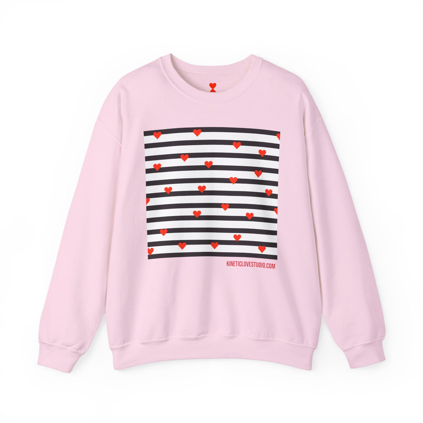 Black & White Stripes Tiny Hearts Contemporary Design Unisex Sweatshirt