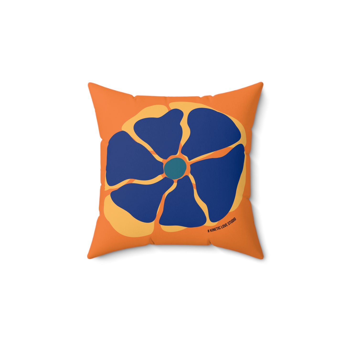 Orange Floral Pillow