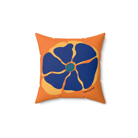 Orange Floral Pillow