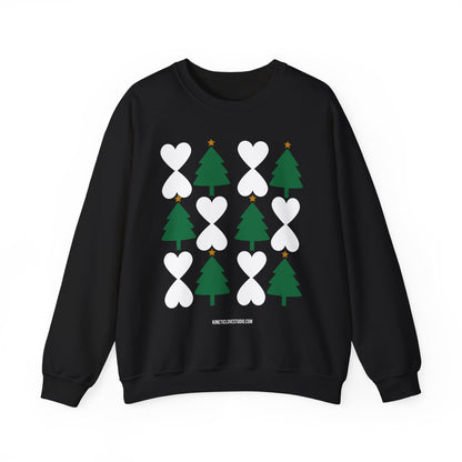 Christmas Trees & Hearts Modern Sweatshirt - Holiday Edition Unisex