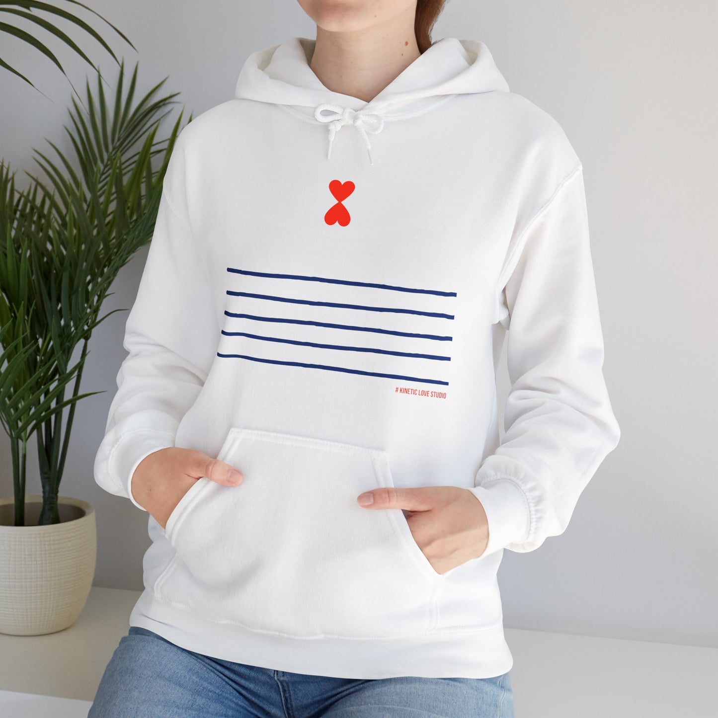 Paris Street Style Hoodie - Stripes & Double Heart Design