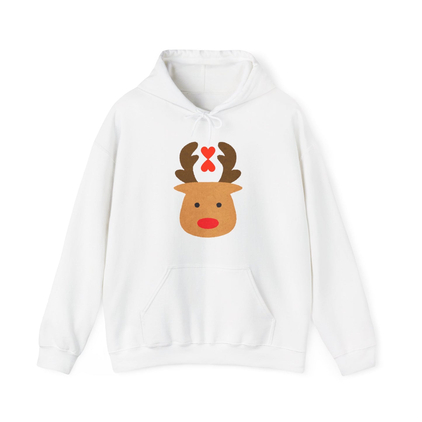 Christmas Reindeer Hoodie red heart