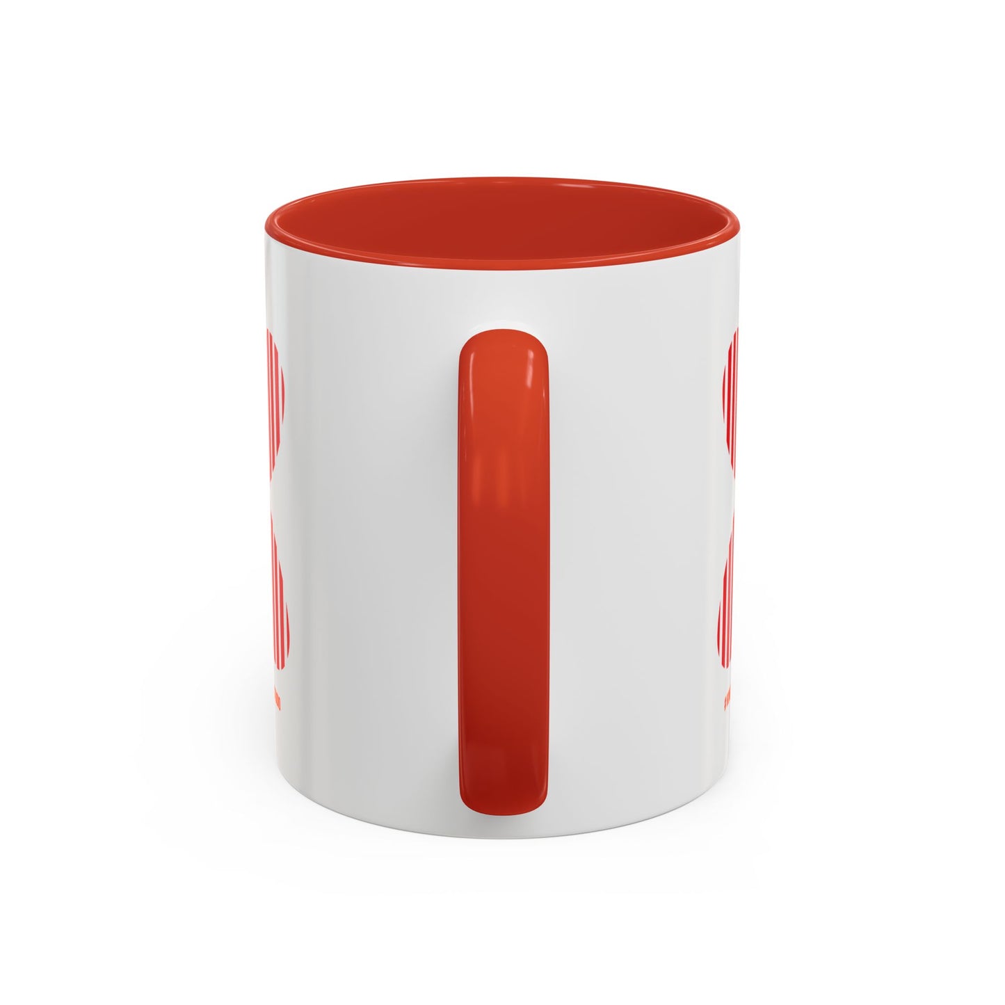 Coffee Mug Red Stripe Hearts Parisian Trendy Style Modern Contemporary Design