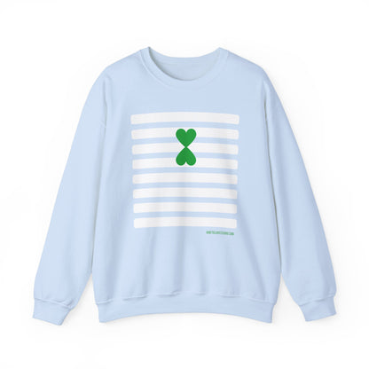 Stripes Sweatshirt - Paris Street Style Double Heart Green