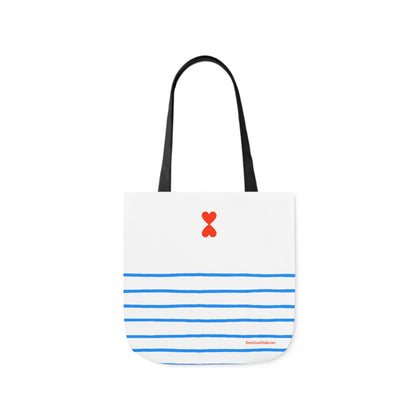 Canvas Tote Bag - French Chic Blue Stripes Stylish Trendy Design