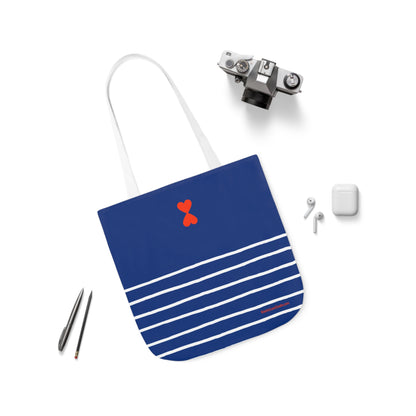 Canvas Tote Bag Navy - French Chic Stripes Stylish Trendy Design