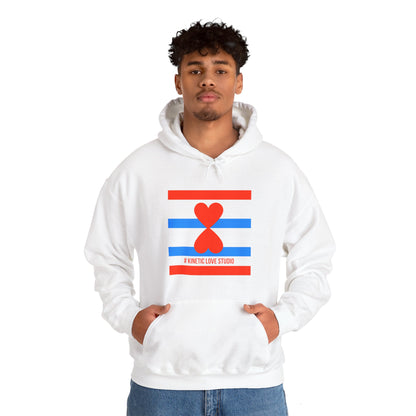 Paris Street Style French Chic Red Blue Stripes White Unisex Hoodie Heavy Blend™ Hooded Sweatshirt