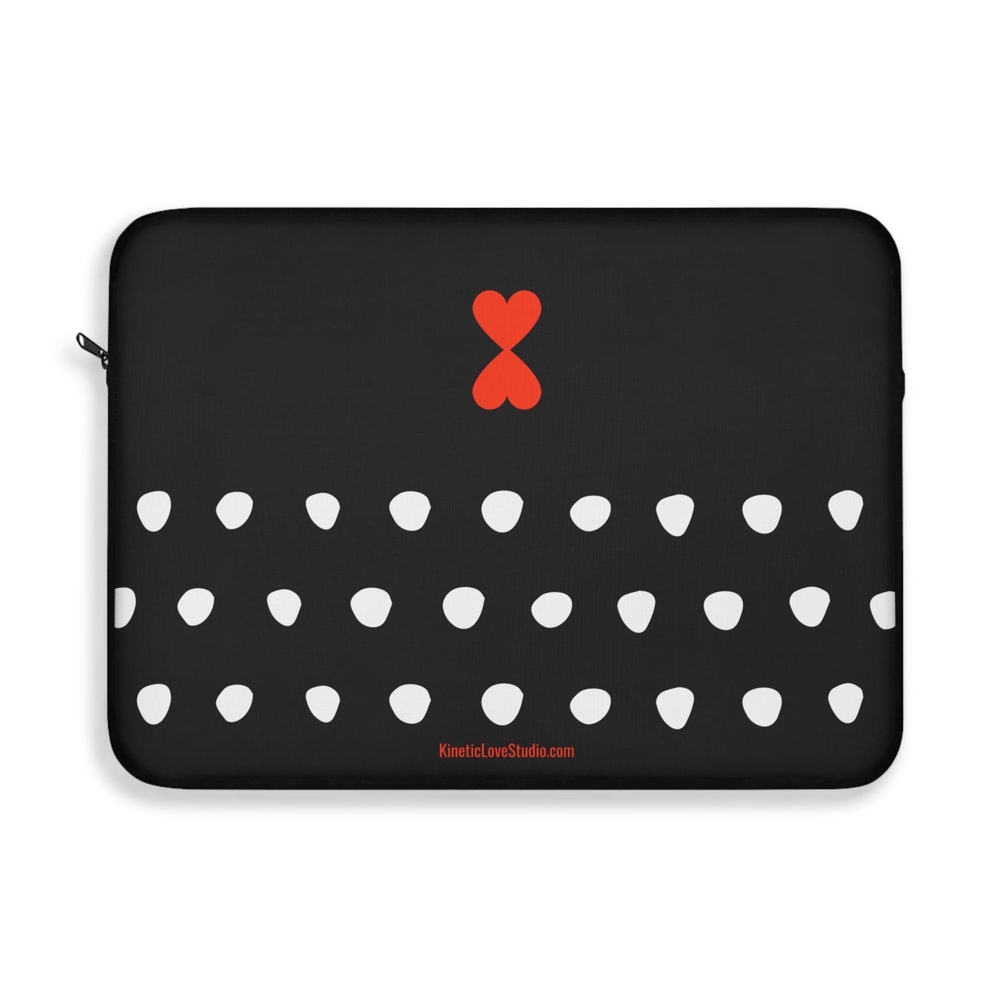 Laptop Sleeve Black & White Polka Dots Stylish Trendy Design Notebook Case