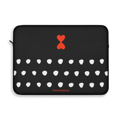 Laptop Sleeve Black & White Polka Dots Stylish Trendy Design Notebook Case