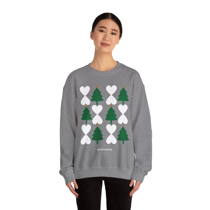 Christmas Trees & Hearts Modern Sweatshirt - Holiday Edition Unisex