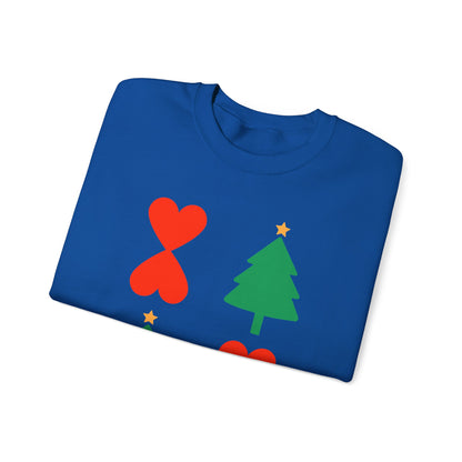 Christmas Trees & Heart Modern Sweatshirt Green Unisex