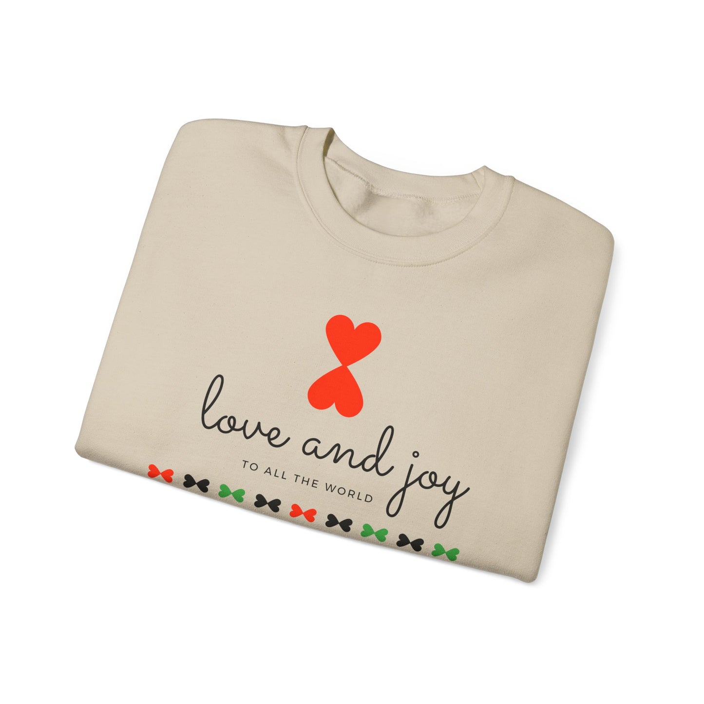 Christmas Love & Joy Modern Design Sweatshirt White Pink Blue - Holiday Edition Unisex