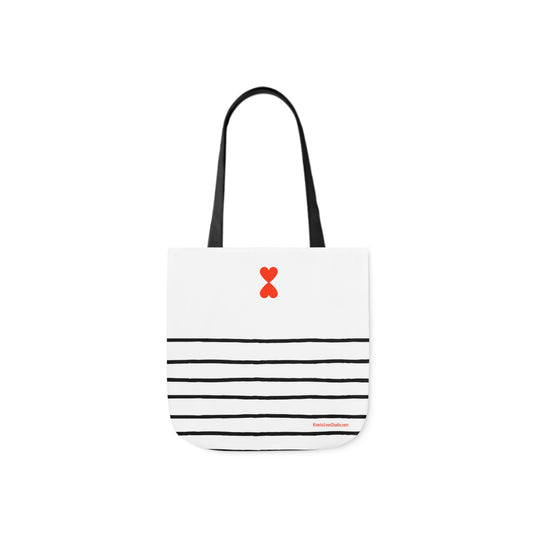 Canvas Tote Bag White & Black - French Chic Stripes Stylish Trendy Design