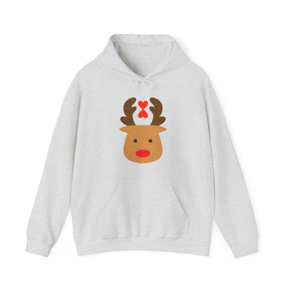 Christmas Reindeer Hoodie red heart