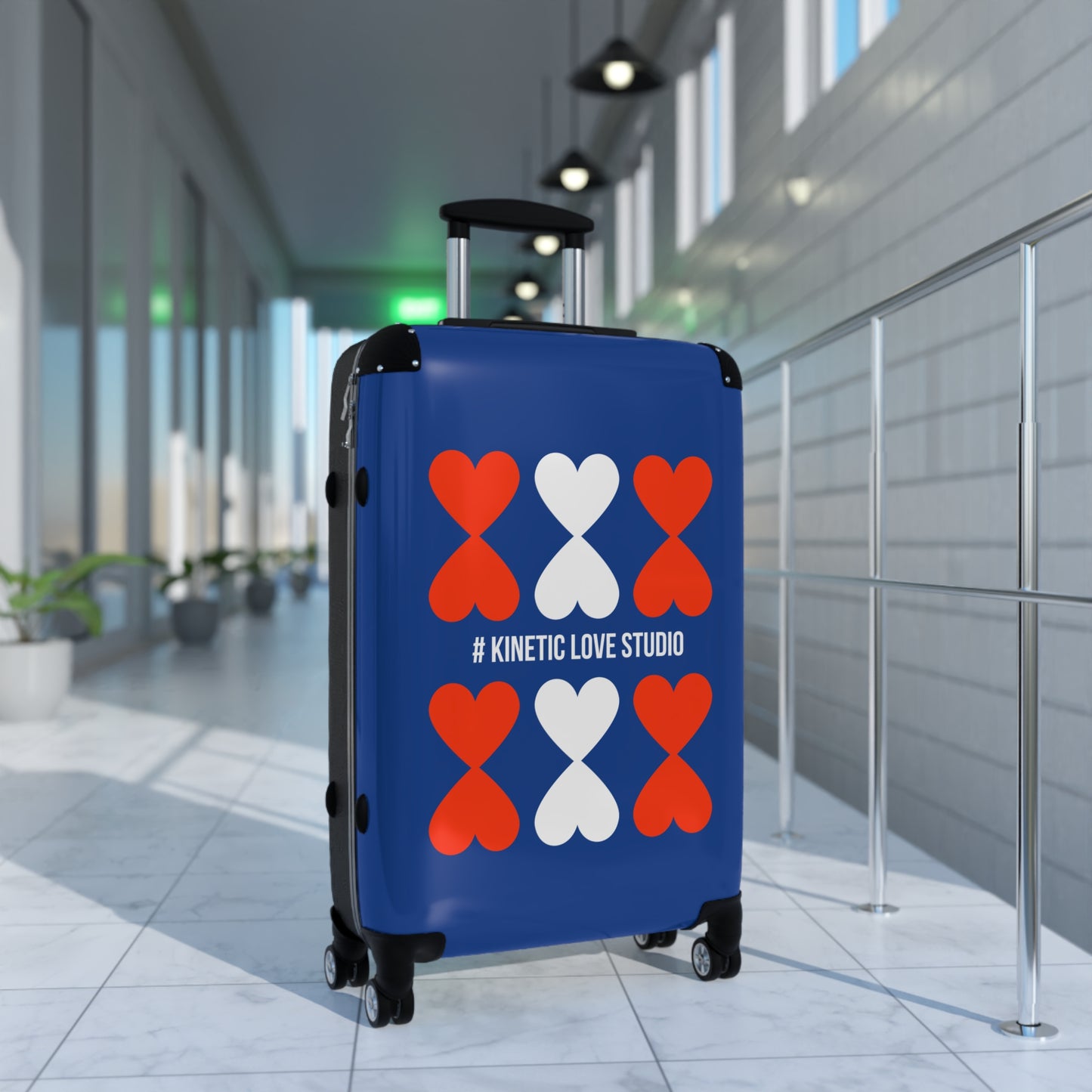 Suitcase Trolley - Modern Artistic French Chic Hearts Design