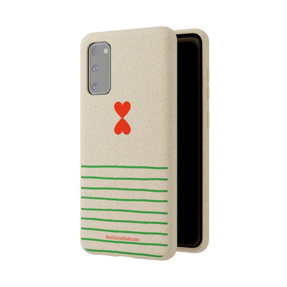 Eco-Friendly Phone Case - French Chic Green Stripes Biodegradable