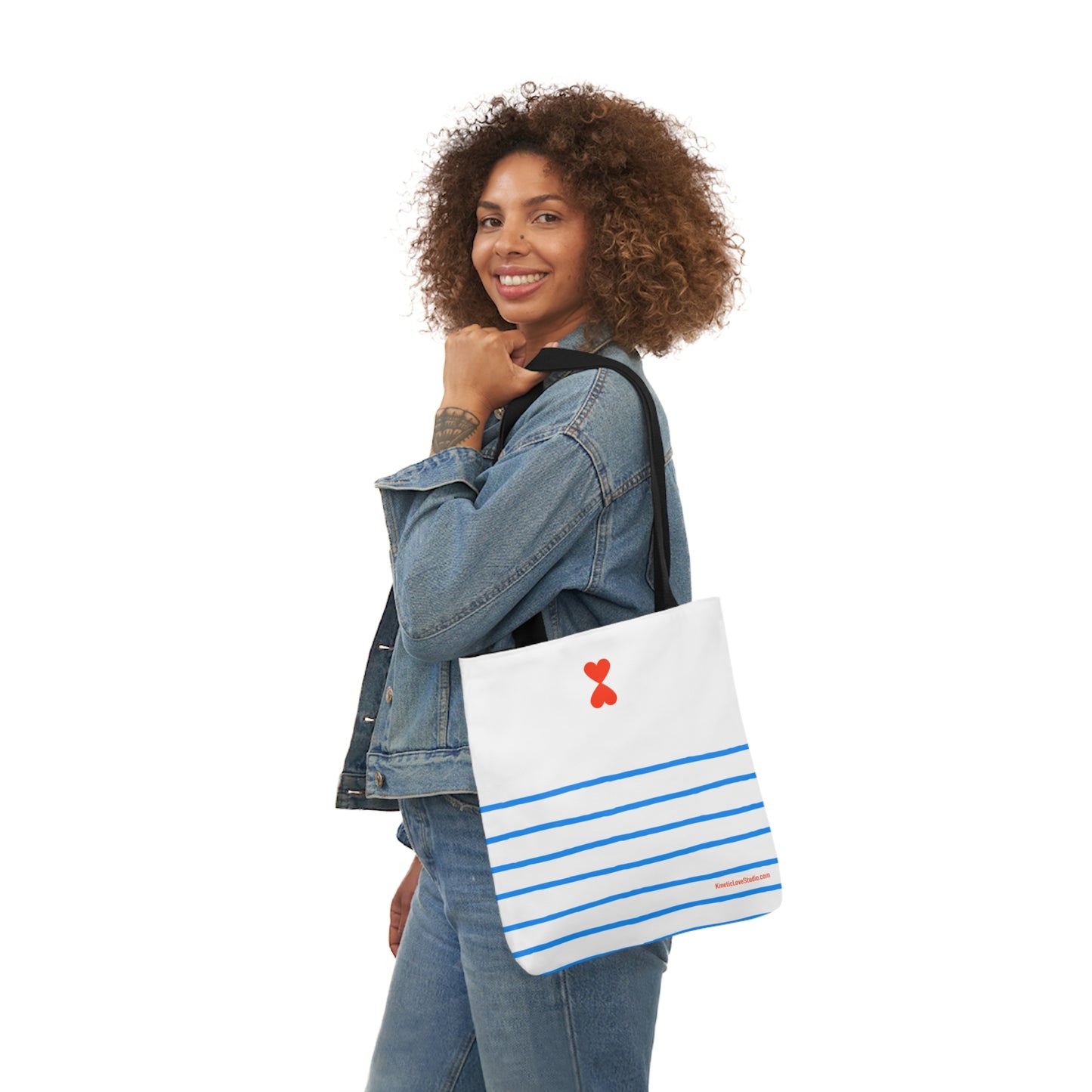 Canvas Tote Bag - French Chic Blue Stripes Stylish Trendy Design