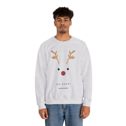 Reindeer Oh Dear Modern Sweatshirt White