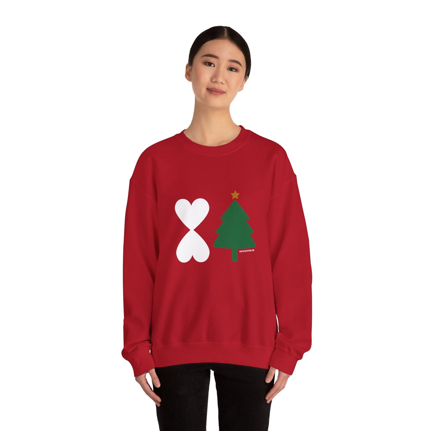 Christmas Tree Red Sweatshirt - Modern Holiday Edition Unisex