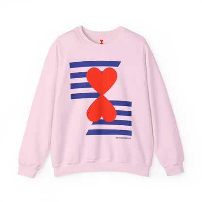 Blue Marine Stripes & Hearts Modern Design Unisex Sweatshirt