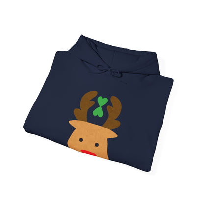 Christmas Reindeer Hoodie green heart