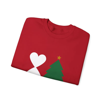 Christmas Tree Red Sweatshirt - Modern Holiday Edition Unisex