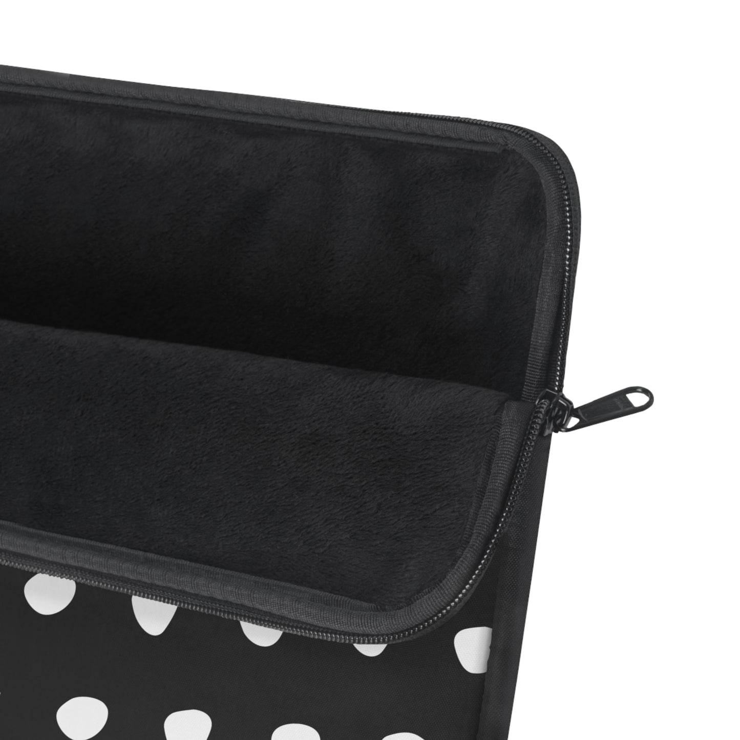 Laptop Sleeve Black & White Polka Dots Stylish Trendy Design Notebook Case