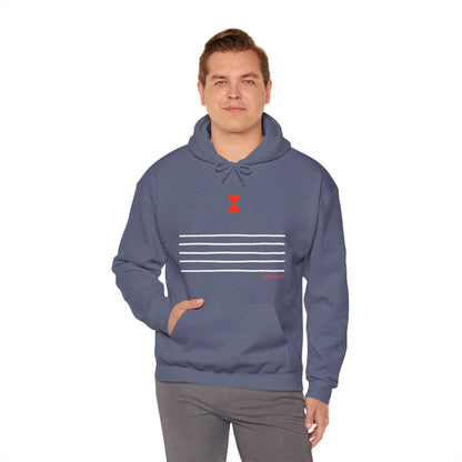 Paris Street Style Hoodie - Stripes & Double Heart Design