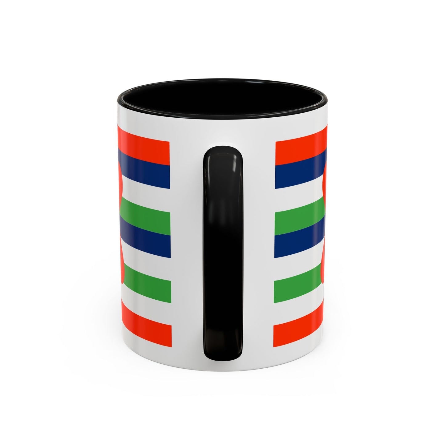 Coffee Mug Green Stripes Hearts Parisian Trendy Style Modern Contemporary Design