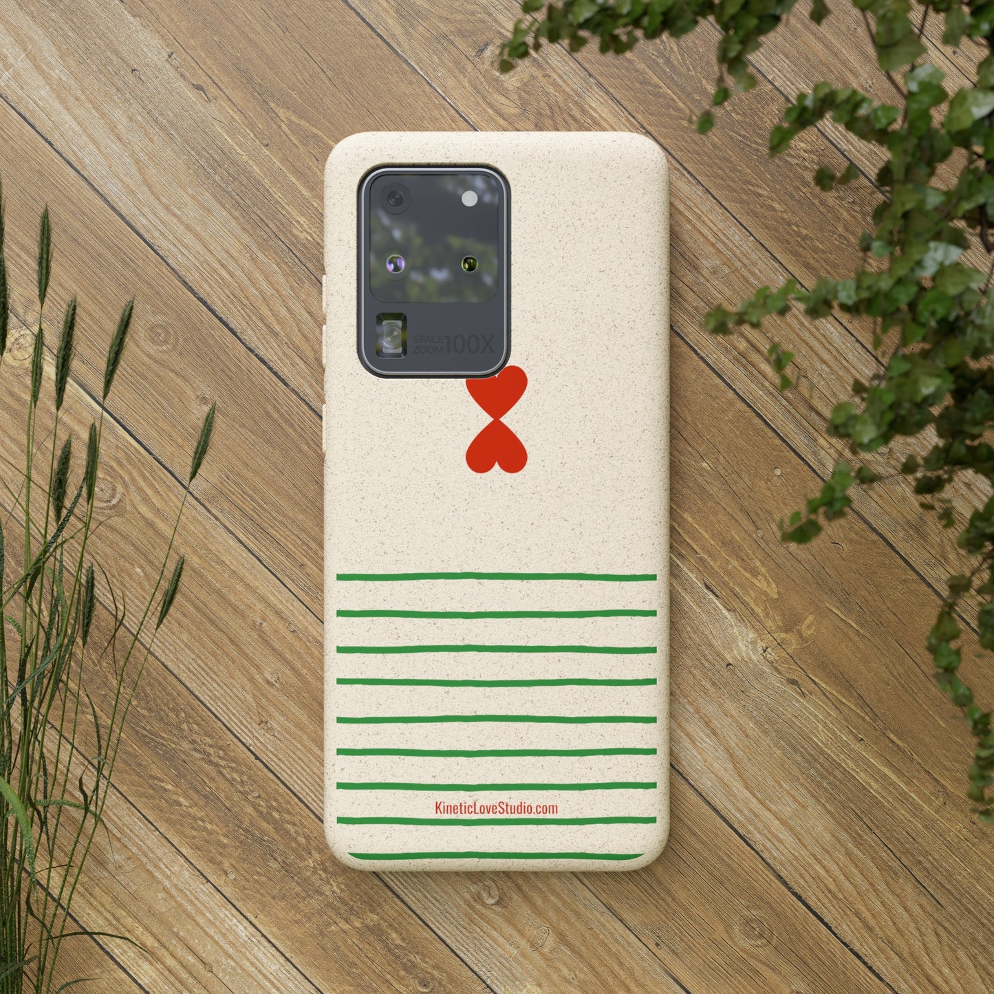 Eco-Friendly Phone Case - French Chic Green Stripes Biodegradable